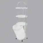 سلة غسيل ٣ رفوف وخزانة ستيل دائرية