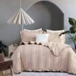 طقم مفرش سادة بيج مزدوج