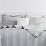 طقم مفرش سادة رصاصي مزدوج