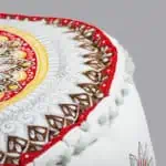 تكاية بوف قطن مطرز مقاس كبير
