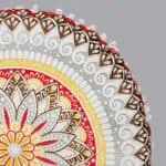 تكاية بوف دائرية قطن مطرز مقاس كبير