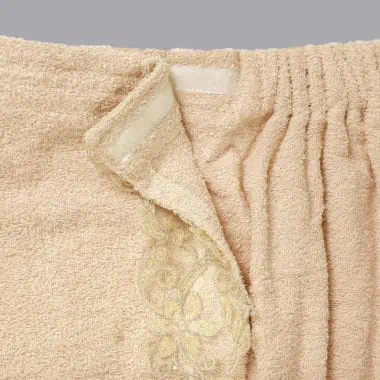 طقم روب حمام لف قطن ٤ قطع كابتشينو
