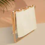 سلة غسيل بامبو لون بيج