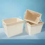طقم سلة غسيل مستطيلة ٣ قطع اوف وايت