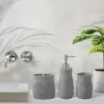 طقم اكسسوار حمام بولي ٦ قطع رصاصي