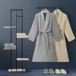 طقم روب حمام قطن تركي ١٠ قطع رصاصي