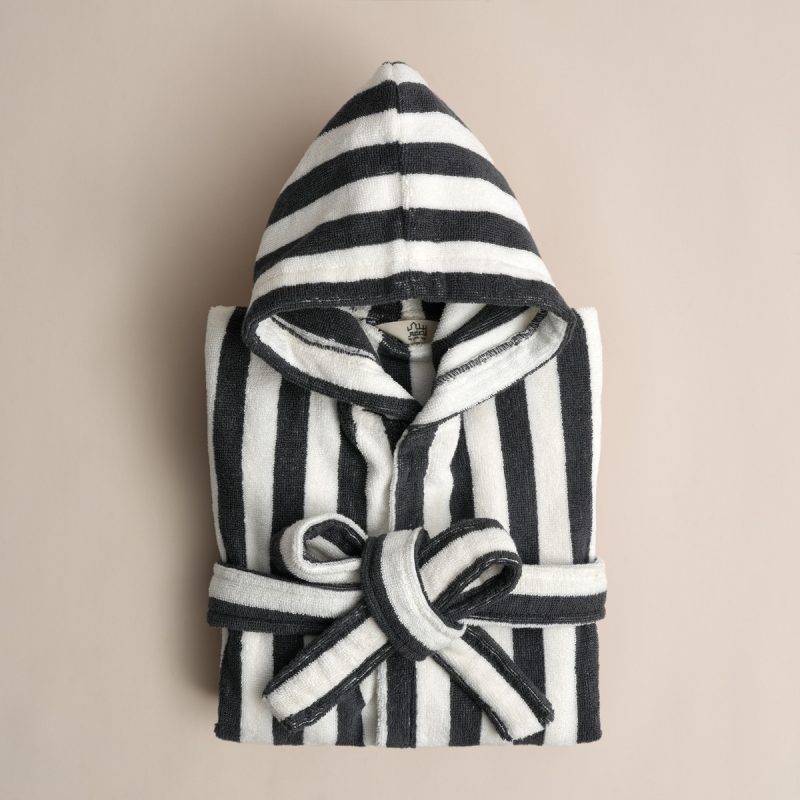 روب حمام أطفال قطن رصاصي غامق