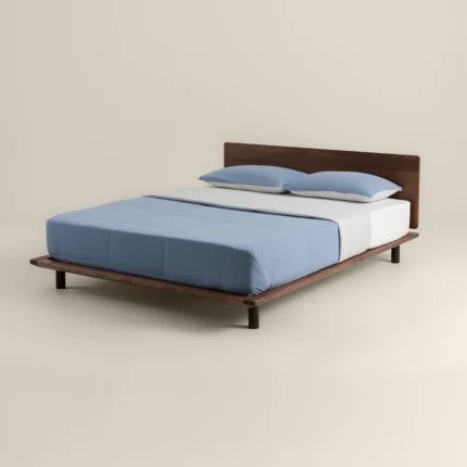 لحاف مضغوط سادة قطن لون أزرق