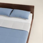 لحاف مضغوط سادة قطن لون أزرق