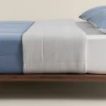 لحاف مضغوط سادة قطن لون أزرق