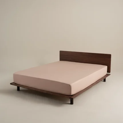 شرشف مطاط فندقي قطن لون بينك