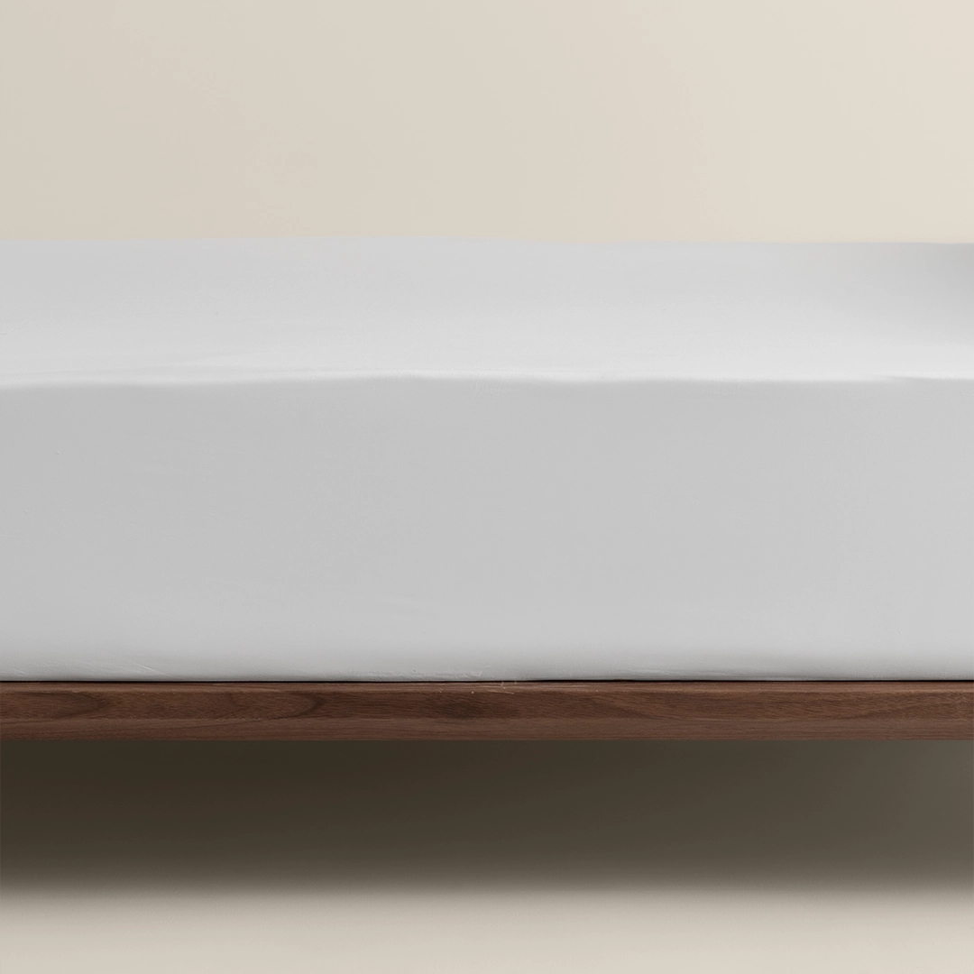 شرشف مطاط فندقي قطن لون أبيض شرشف مطاط فندقي قطن لون أبيض