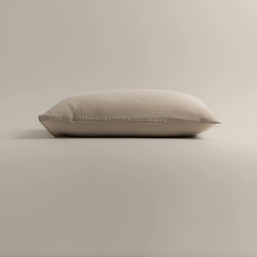 بيت مخدة ميكرو ٢ قطعة لون بيج غامق بيت مخدة ميكرو ٢ قطعة لون بيج غامق