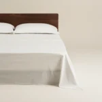 شرشف سرير قطن لون أوف وايت