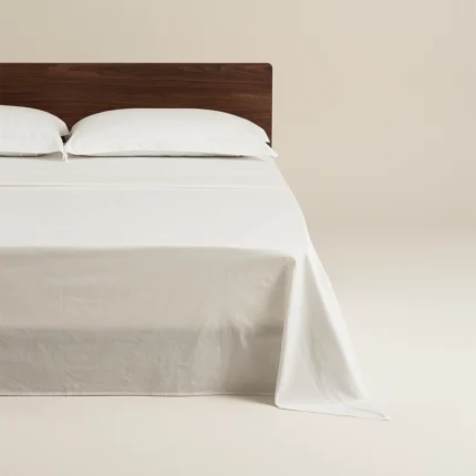 شرشف سرير قطن لون أوف وايت