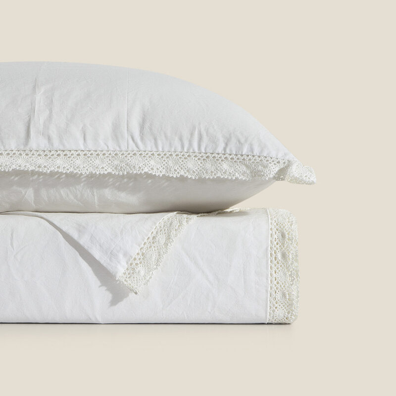 بيت لحاف قطن بلون أوف وايت