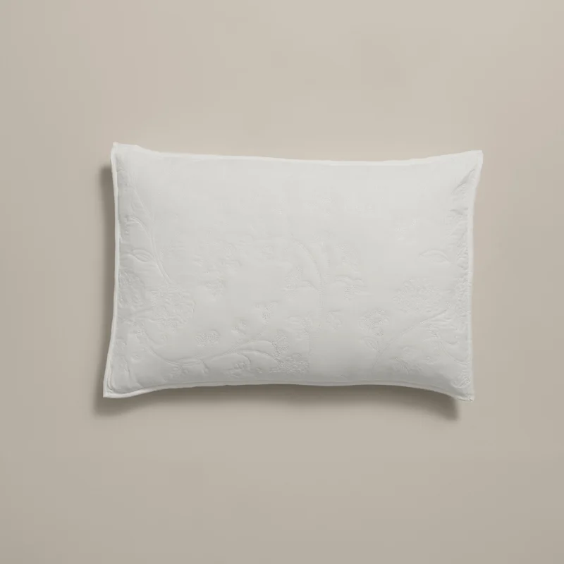 بيت مخدة ميكرو ٢ قطعة مطرز أوف وايت