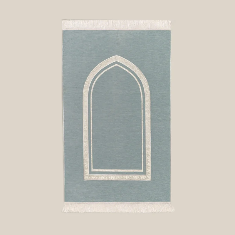 سجادة صلاة شنيل لون أزرق