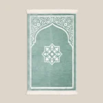 سجادة صلاة شنيل باللون الأخضر