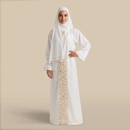 لباس صلاة مطرز لون بيج غامق