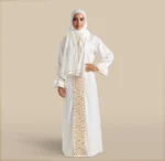 لباس صلاة مطرز لون أوف وايت