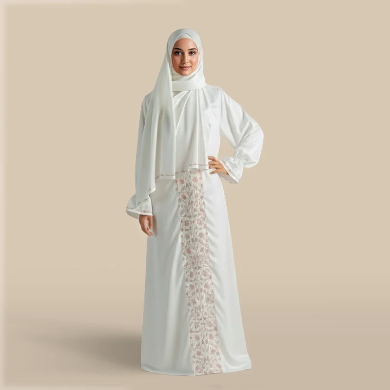 لباس صلاة مطرز لون بينك