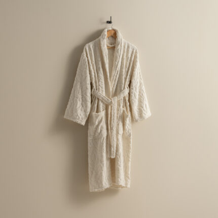 روب حمام قطن جاكار أوف وايت