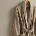 روب حمام قطن بلون بيج غامق