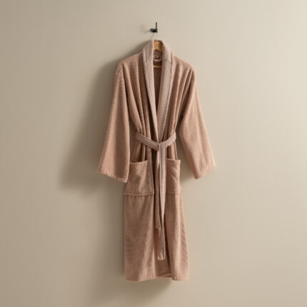 روب حمام قطن بلون بينك