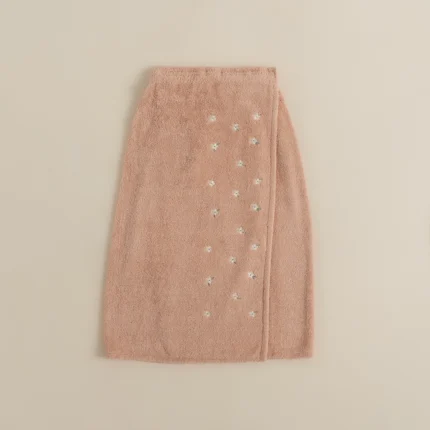 روب حمام لف قطن مطرز بينك