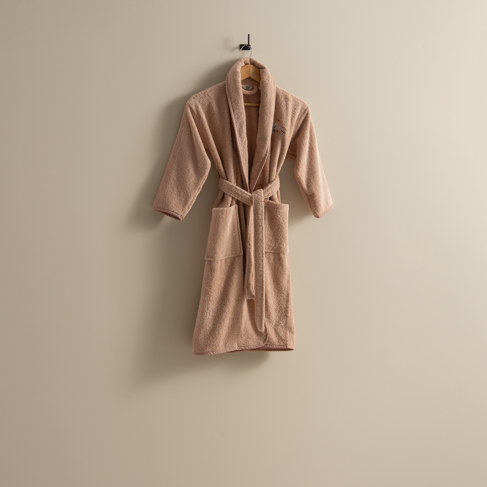 روب حمام أطفال قطن - لون بينك روب حمام أطفال قطن - لون بينك