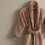 روب حمام أطفال قطن - لون بينك