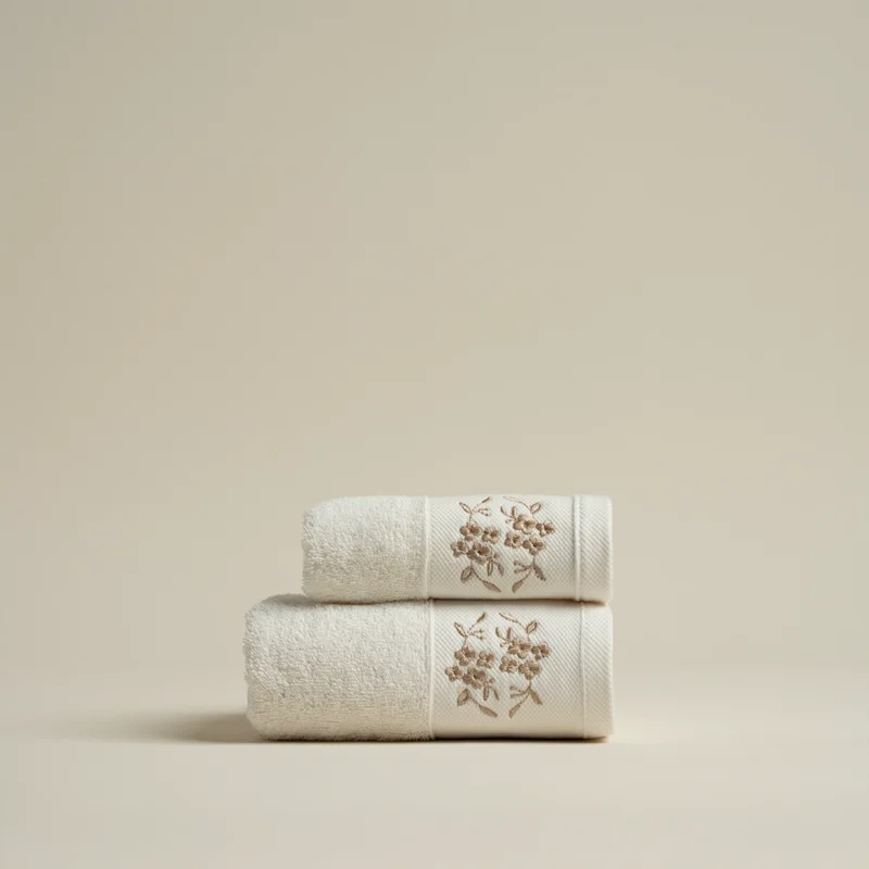 منشفة قطن مطرز أوف وايت