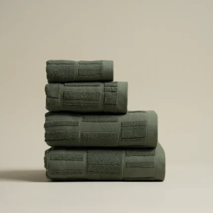 منشفة قطن أخضر غامق متعددة المقاسات