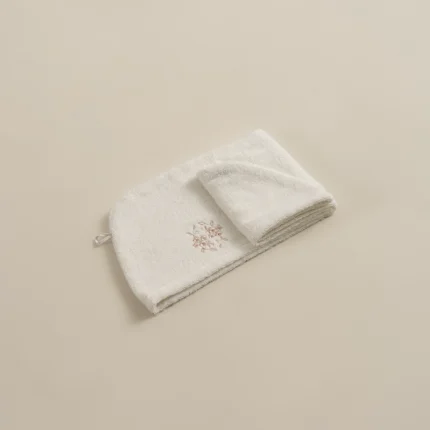 منشفة رأس قطن مطرز بيج غامق