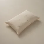 بيت مخدة قطن مطرز ٢ قطعة بيج غامق