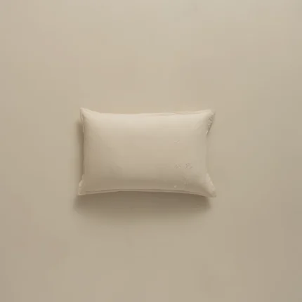 بيت مخدة ميكرو مطرز ٢ قطعة أوف وايت