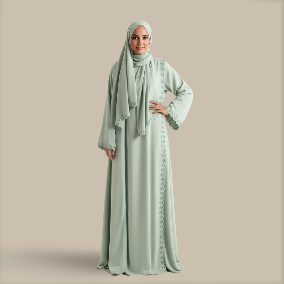 لباس صلاة مطرز أخضر لباس صلاة مطرز أخضر