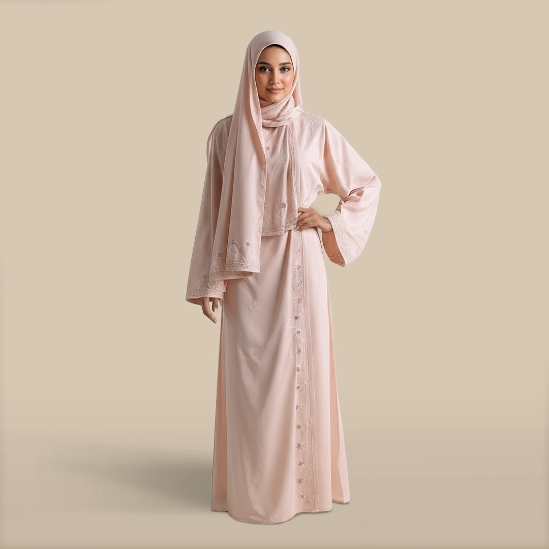 لباس صلاة مطرز بينك لباس صلاة مطرز بينك