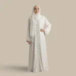 لباس صلاة ماكرو مطرز اوف وايت بسحاب