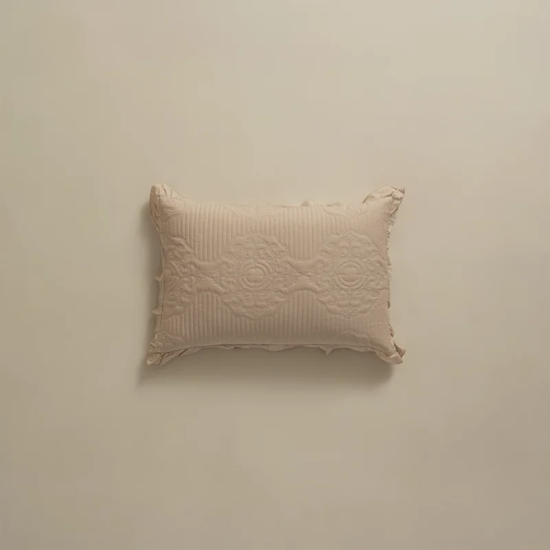 بيت مخدة قطن ٢ قطعة بيج غامق