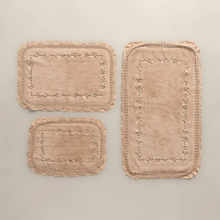 دعاسة حمام قطن مطرزة - بينك