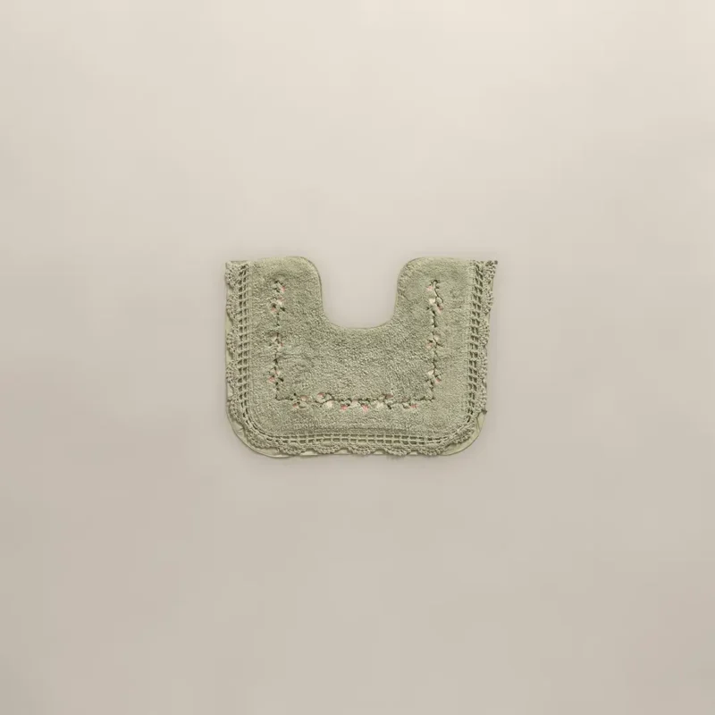 دعاسة حمام قطن مطرزة - أخضر